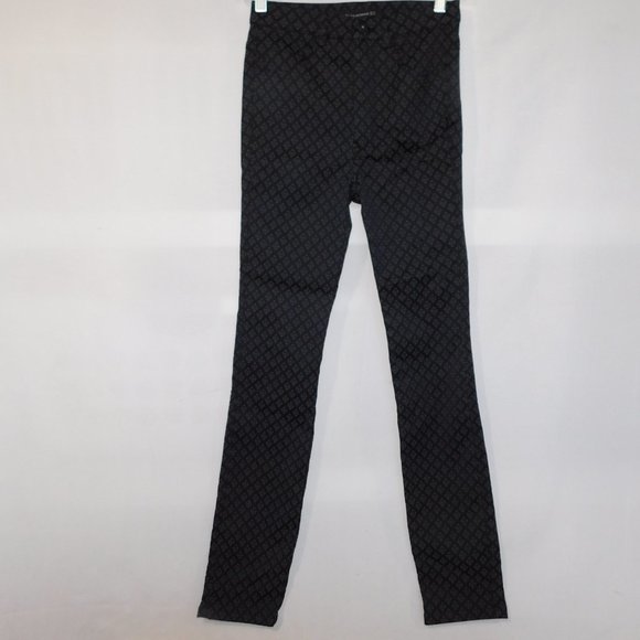 Zara Women's XS Black Blue Red Diamond Pattern Pant - New w Tag - Picture 7 of 12
